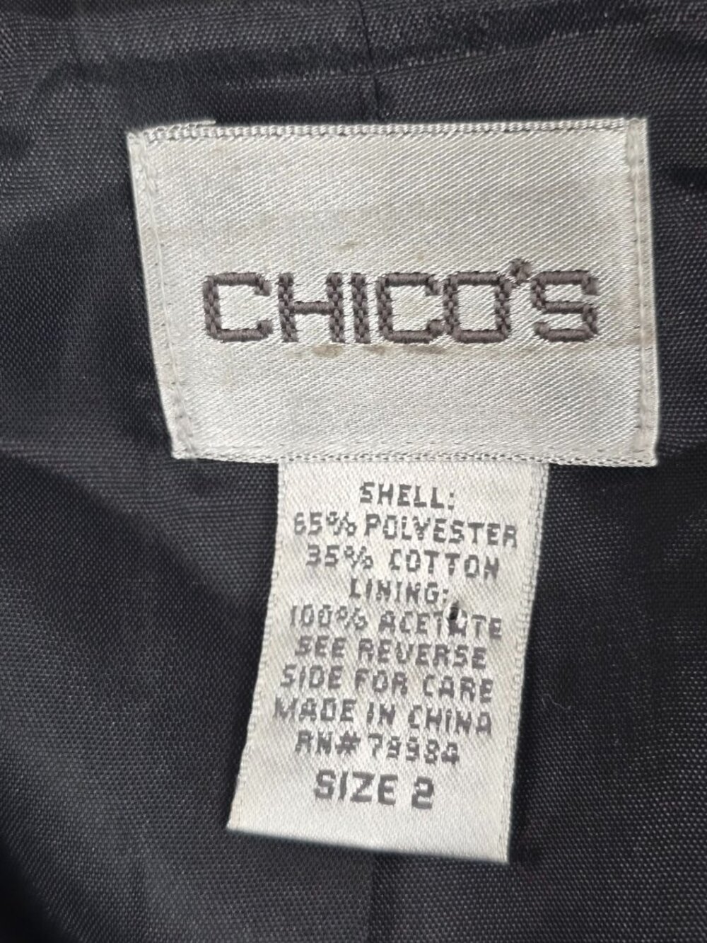 Chicos Size 2 Large Black & White Diamond Print Belted Coat - Picture 2 of 3